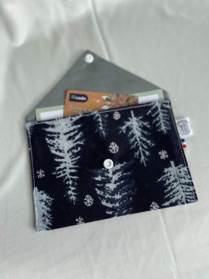 enveloppe cadeau en tissu sapins