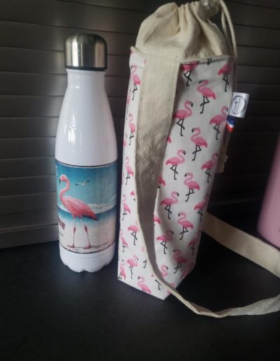 filoche couture accessoire porte bouteille domio flamants roses 06