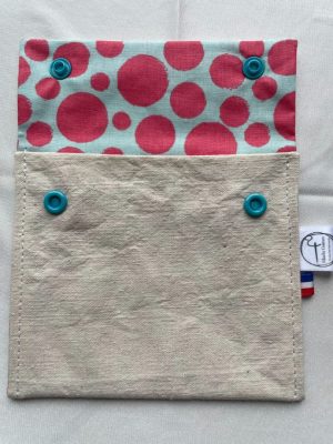 pochette pour savon ou shampoing solide, bulles, rose (copie)