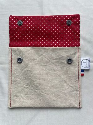 pochette pour savon ou shampoing solide, rouge, blanc (copie)