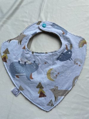 bavoir forme bandana, motif animaux
